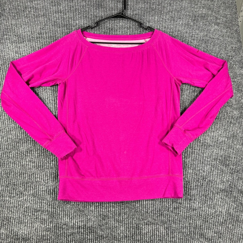 Nike Shirt Womens Small Purple Long Sleeve Dri Fit Active Workout Casual Yoga